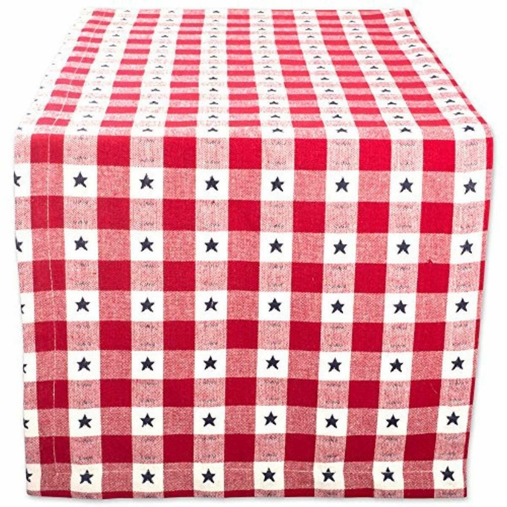 Design II Star Check Table Runner 14" X 108"